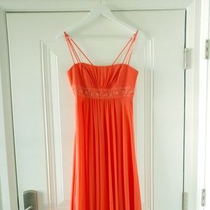 Coral Prom or Bridesmaids Dress with Beading